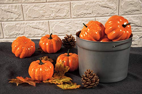 Toopify Artificial Pumpkins, 20PCS 3.15" Fake Pumpkins with 30PCS Lifelike Maple Leaves, Lifelike Simulation Pumpkins for Decorating Halloween Thanksgiving Wedding Centerpieces