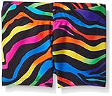 Gia-Mia Dance Big Girls Remix Print Short, Rainbow Zebra, Large