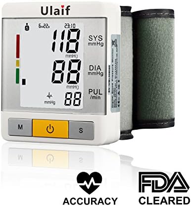 Blood Pressure Monitor Wrist Fully Automatic Digital Intelligent LCD Display Automatically Measure Pulse Diastolic Systolic Hypertension Heart Zone Guidance Irregular Heartbeat Detector FDA Approved
