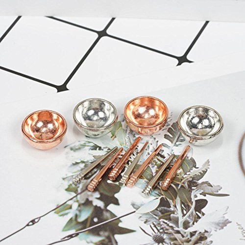 Zeroyoyo 1:12 Miniature Food Play House Mini Bowls and Chopsticks Dollhouse Kitchen Decoration Accessories Silvery - Thumbnail 3