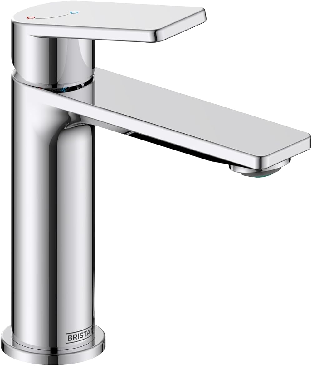 Bristan Frammento Eco Start Basin Mixer Tap with Clicker Waste Chrome