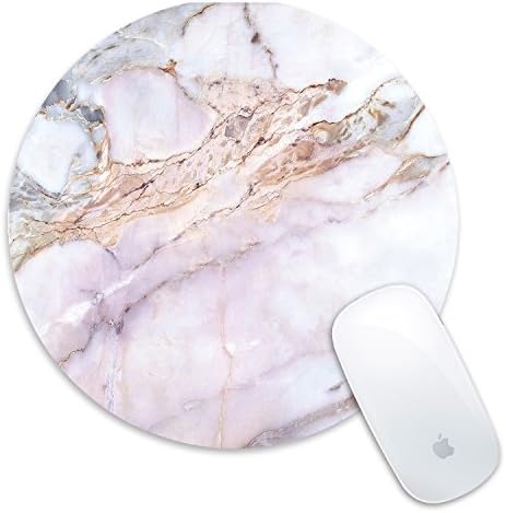 Gaming Round Mouse Pad (7.8inch×7.8inch）Anti Slip Rubber Smooth Surface Mouse Mat for Home & Office & Travel (Marble2)