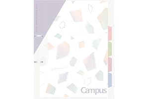 Kokuyo Campus Refillable Notebook, A4 Slim 2 Ring Binder Notebook with 5 Subject Dividers, 100 Sheets Capacity. Suitable for 30 Holes Loose Leaf Paper, Mineral Color Sheer Purple (Le-PP158-L4V)