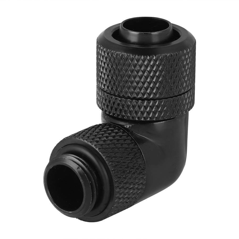 M ugast 90 Degrees G1/4'' Thread Rotary Elbow Fitting, Extender Connector Adapter for PC Water Cooling(Black)