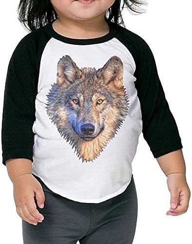 GroupFlying Wolf Head Wild Unisex Kid's 3/4 Sleeve Raglan Baseball T-shirt