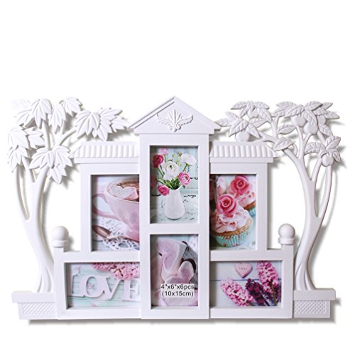 Collage Photo Frame 6 Opening 4"x6" ,White