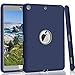 Qelus iPad 9.7 2018 Case, New iPad 2017 9.7 inch Case Heavy Duty Rugged Shockproof Three Layer Armor Defender Impact Resistant Protective Case Cover for Apple New iPad 9.7 Inch-Navy Blue/Grey