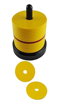 my-plast.de Schockbesteck (gelb) inkl. 2 extra Scheiben | Knobelturm zum Knobeln Jule Maxen Schocken Max Schock Mörkeln Maier