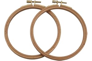 2 Pack 5 Inch Embroidery Hoop, Guofa 13CM Beech Wood Cross Stitch Hoops, Hanging Embroidery Frame Hoop for Decoration