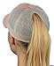 D&Y Ponyflo Ponytail Messy High Bun Distressed Adjustable Trucker Baseball Cap, Dusty Pink