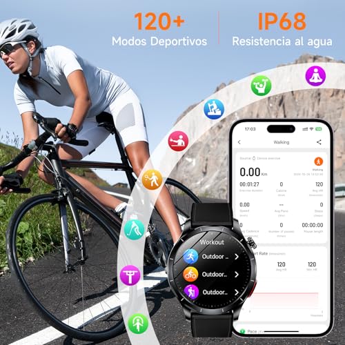 Lgnitek 2026 New ECG Smart Watch Man with HRV/BMI/Blood Pressure, 1.43" AMOLED Smartwatch with 24H Heart Rate Monitor SpO2 Body Temperature Sleep Monitor, Activity Bracelet for Android iOS