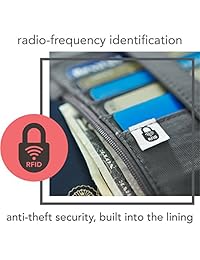 Baggallini - Pulsera de doble cremallera con protección RFID - Muñequera ligera con compartimentos con cremallera para teléfonos inteligentes y más