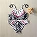 Vicity Women's Tropical Print High Neck Halter Bikini Swimsuits Bathing Suits (L, Multicolor)