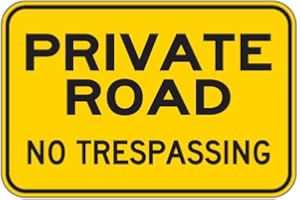 Private Road No Trespassing Sign - 12×8 Inch Reflective Rust-Free Aluminum Warning Sign for Property Boundary Security