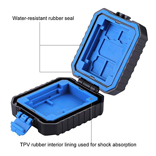 POTENCO 11 in 1 Waterproof Memory Card Case Micro SD Cards Case Pin Card Reader Storage Box SIM Holder