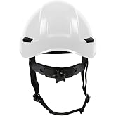 Dynamic Rocky Industrial Climbing Helmet, Polycarbonate/ABS Shell, ANSI Type 2, Class E, Foam Impact Liner, Nylon Suspension, Wheel Ratchet Adjustment, 4-Point Chin Strap, White (280-HP142R-01)