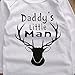 Baby Boys Daddy's Little Man Long Sleeve Bodysuit and Deer Pants Outfit with Hat (100(12-18M), White+Grey)