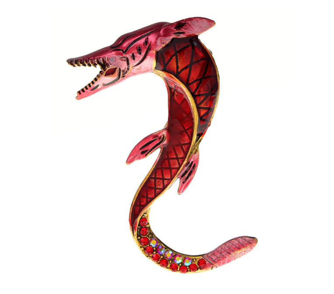 Red Enamel Fish Brooches for Women Large Carp Pins Animal Style Brooch Fashion Jewelry Fish Animal Brooch Pins