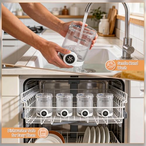 Hejo 4 Pcs Ninja Ice Cream Swirl Jar, 480ML Container for Ninja Creami for NC700 NC701, Ice Cream Trays with Lid and Spoon, Accessories for Ice Cream Swirl