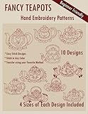 Fancy Teapots Hand Embroidery Patterns by StitchX Embroidery