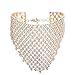 FANCY LOVE Elegant Bohemian Statement Necklace Charms for Women Choker Flower Cluster Diamond (gold)