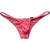 COMLIFE Men's Fashion Ice Silk Breathable Thong Low Waist Solid Color Printed Underwear