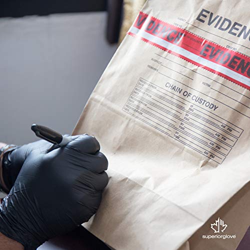 Superior Black Nitrile Gloves, Latex Free Glove, Disposable Gloves, Powder Free, Ultra Thin 3.5 mil Thickness, 9" Length, Size Small (Box of 200)