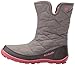 Columbia Girls' Youth Minx Slip Omni-Heat Waterproof Snow Boot, Quarry, Wild Salmon, 7 M US Big Kid
