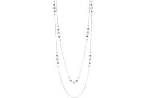 Noessla Long Silver Necklace for Women Bohemian Layered Statement Costume Long Necklaces for Women Fashion Jewelry Mothers Day Gifts