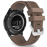 Gear S3 Frontier / Classic Watch Band, MoKo Soft Silicone Replacement Sport Strap for Samsung Gear S3 Frontier / S3 Classic / Moto 360 2nd Gen 46mm Smart Watch, NOT FIT S2 & S2 Classic & Fit2, COFFEE