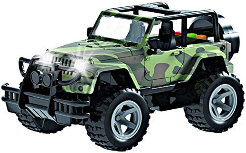 Think N Thrill Off-Road Military Fighter Jeep for Kids – Friction Powered Toy Car with Cool Fun Lights and Sounds - Great Holiday Gift Idea for Boys & Girls Ages 3 + Years Old