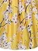 Choies Women's Yellow Sakura Print High Waist Pleated Skater Skirt,Yellow Sakura,One Size