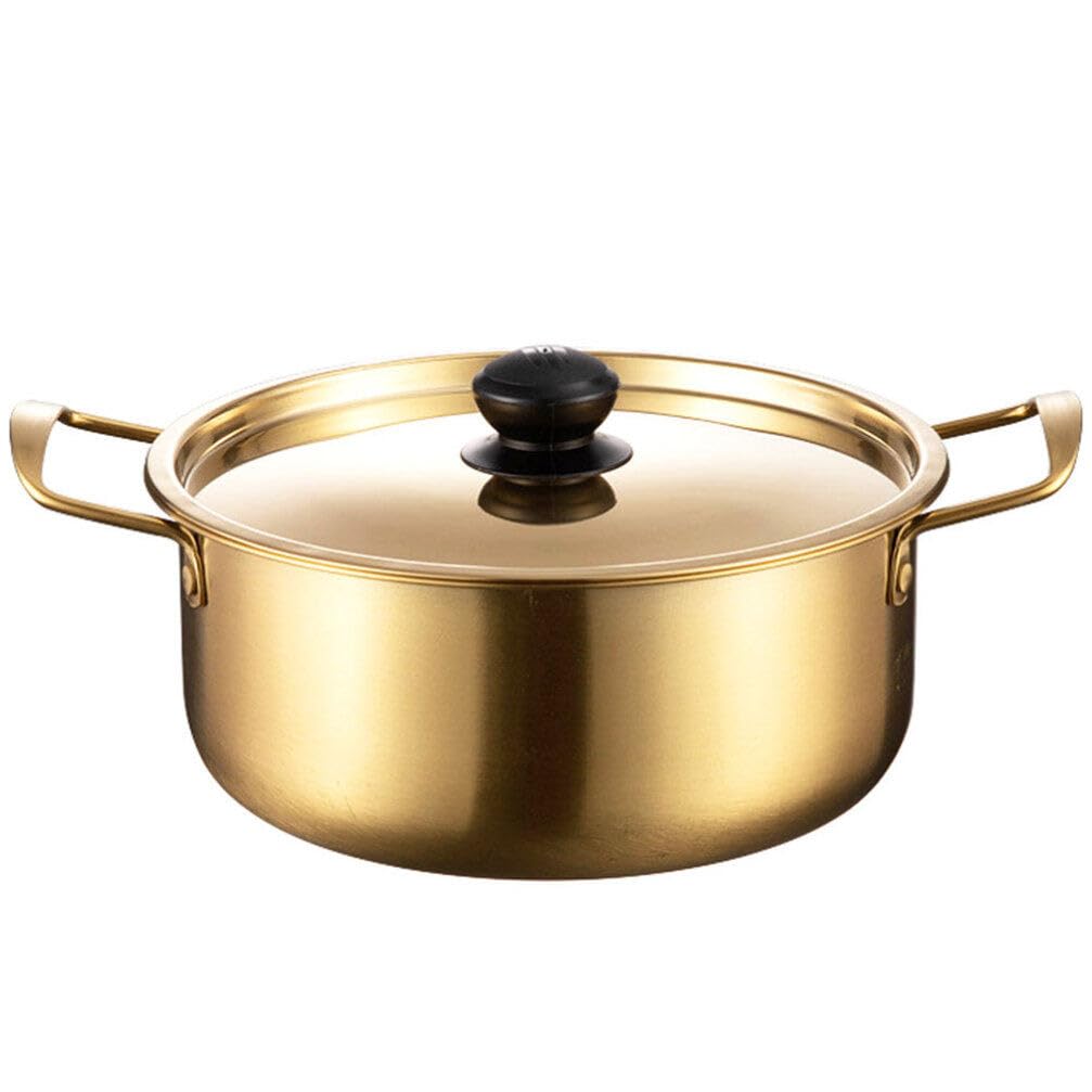 Housoutil Instant Noodle Pot Ramen Pot with Lid Big Cooking Pot with Lid Korean Ramen Aluminum Saucepan Korean Noodle Bowl Casserole Cookware Large Cooking Pot with Lid Kitchen Cookware Wok