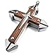INBLUE Men's Stainless Steel Wood Pendant Necklace Silver Gold Tone Cross -with 23 Inch Chain