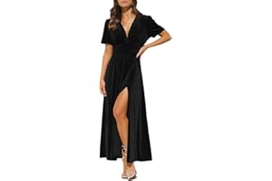 Maxigerui Women's Velvet Maxi Dress Formal Dresses for Wedding Guest Dress