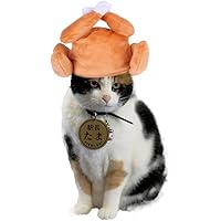 Cat Thanksgiving Turkey Drumstick Hat Small Dog Kitten Hat for Cosplay Accessories Halloween Xmas Party Costume Favors