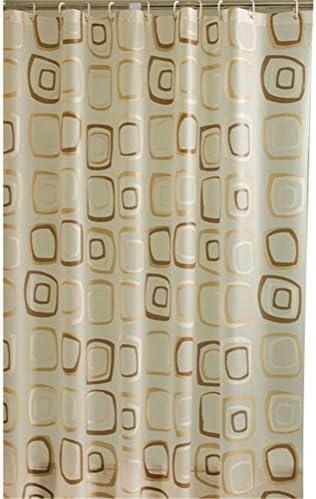 Hot San PEVA Bathroom Shower Curtains With Coffee Squares Design,72x80in(180x200cm)