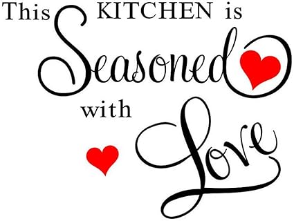 Winhappyhome La Cucina E Condita Con Amore Adesivi Murali Citazione Inglese Decalcomanie Smontabili Amazon It Prima Infanzia