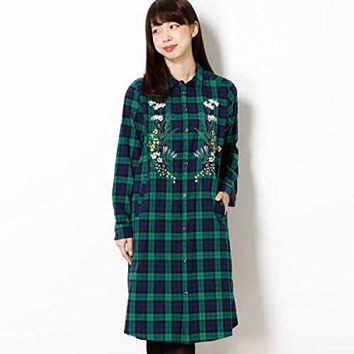 Amazon Co Jp スーパーハッカ Super Hakka ネルチェック刺しゅうシャツワンピース 61ネイビー 99 F 服 ファッション小物