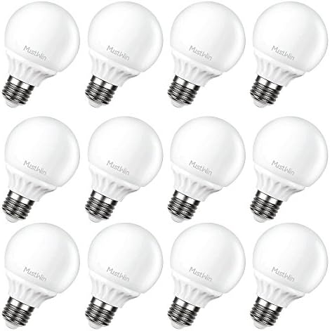 MustWin 12 Pack G25 LED Light Bulbs, 5W (50W Equivalent) 500lm Vanity Light Bulbs, E26 Base, 270 Beam Angle, Globe Makeup Bulbs, Non-Dimmable, 2700K Warm White