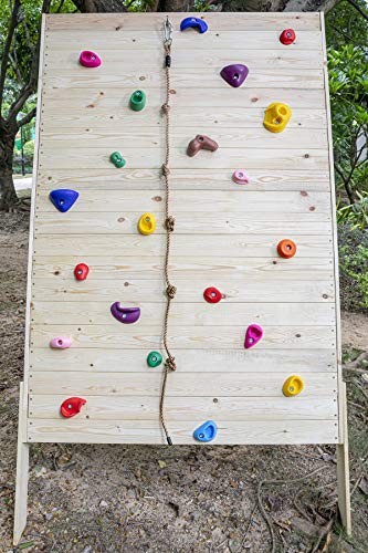 TOPNEW 32 Rock Climbing Holds Multi Size for Kids, Adult Rock Wall Holds Climbing Rock Wall Grips for Indoor and Outdoor Playground Play Set - Includes 2 Inch Mounting Hardware