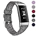 Maledan Bands Compatible with Fitbit Charge 3 & Charge 3 SE Fitness Activity Tracker for Women Men, Breathable Woven Fabric Replacement Accessory Strap