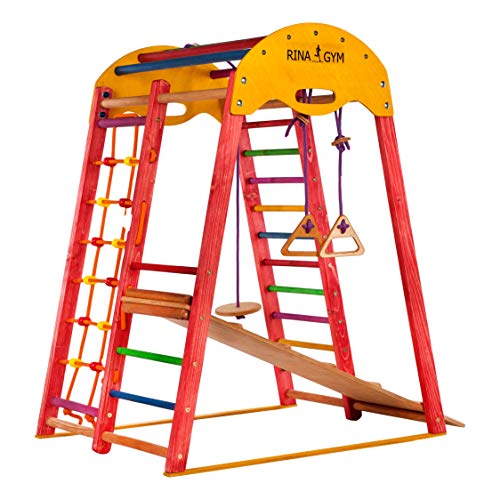 RINAGYM Gimnasio Juegos - De Madera para Interior yEscuela - Niños de 1