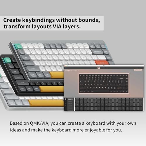 NuPhy Air75 V2 Portable 75% Mechanical Keyboard,Wireless Keyboard,Supports Bluetooth/2.4G/USB-C RGB Bluetooth Keyboards,Compatible with Windows/Mac OS/Linux Systems Black-Gateron Brown Switch