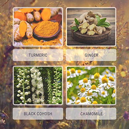 HERBAMAMA Leg Cramps Capsules Natural Supplement with Magnesium, Turmeric, Black Cohosh