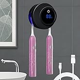 Toothbrush Sterilizer, Wall Mounted Toothbrush Holder, Electric Toothbrush Cleaner for Bathroom, with Auto Inductive Open/Close Cover, Cleaner & Dryer for Home and Travel (Black)