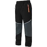 Hill & Sea Kids Snow Ski Pants Waterproof Softshell Hiking Pants Elastic Waist Fleece Lined Warm Snowboard Trousers