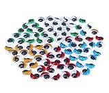 Bestartstore 200pcs 15mm Colorful Googly Wiggly Eyes with Eyelash Self-adhesive Craft Wiggly Eyes DIY Wiggly Eyes for Scrapbooking Crafts Toys