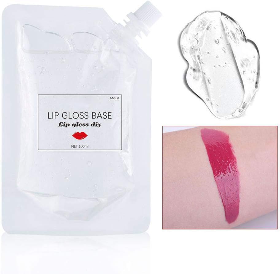 Hoonee Clear Lip gloss, Clear Lip Gloss Base Oil Non-Stick DIY Lipstick Raw Material Gel Lip Gloss Base Handmade Liquid Lipstick Lip Glaze Tools