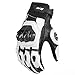 ILM Air Flow Leather Motorcycle Gloves Touchscreen for Men and Women Model-GRC01 (L, White)